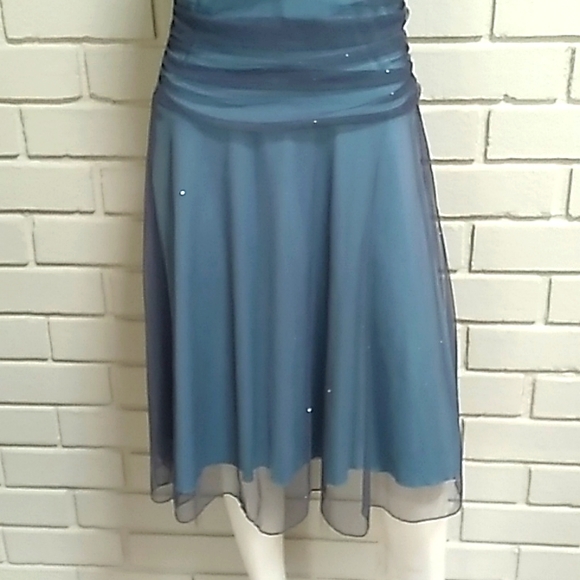 Speechless Formal Blue sheer Sparlke Dress. Size Medium - Picture 5 of 13